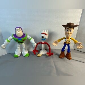 Disney Pixar Toy Story Flextreme Figures Set of 4 Buzz, woodie, Forkie